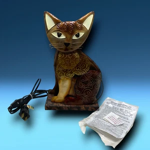 New Whimsical Metal Kitty Cat Kitten Standing Lamp Night Light Dimensional NWOB - Picture 1 of 9