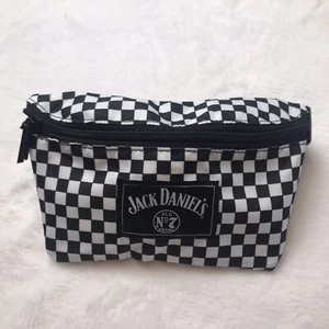 Jack Daniel's schwarz-weiß karierte Bauchtasche Gürteltasche Werbeartikel Neu - Bild 1 von 5