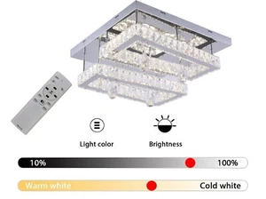 Kronleuchter LED Deckenleuchte eckig 80W Leuchte Fernbedienung / dimmbar / CCT verstellbar - Bild 1 von 10