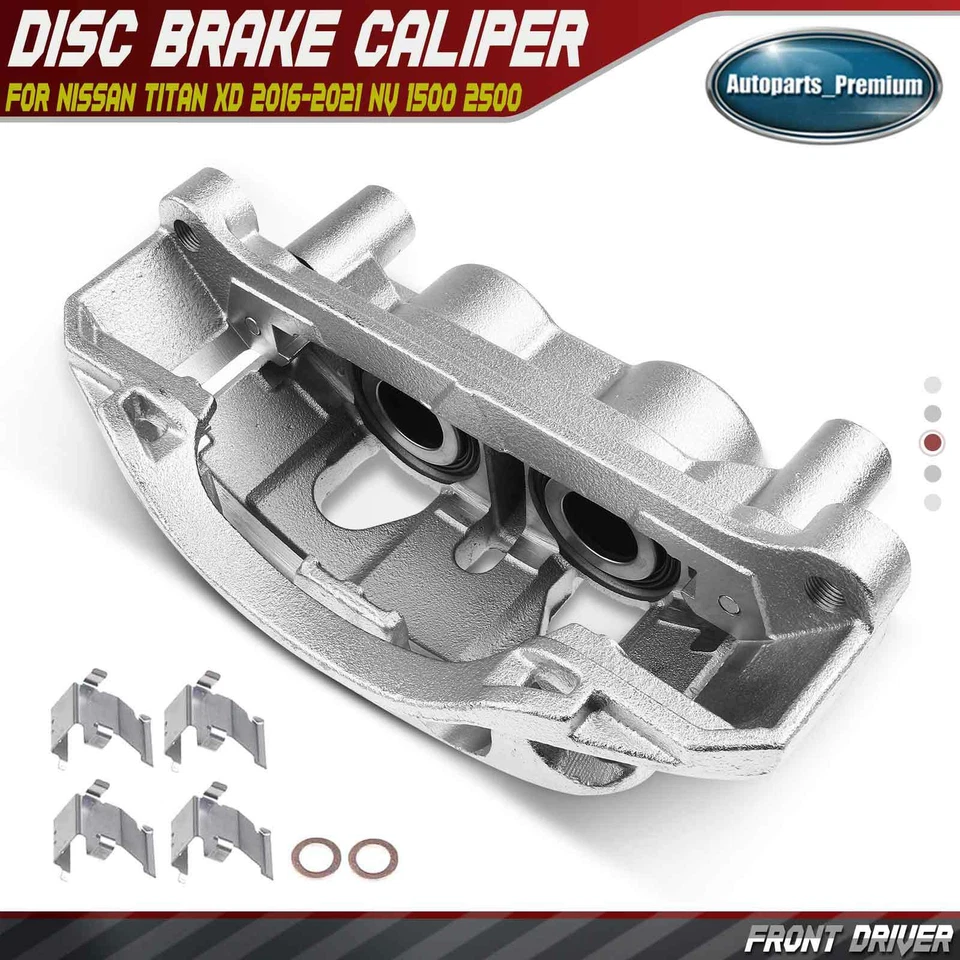 Pinça de freio dianteira esquerda com suporte para Nissan Titan XD 2016-2023 NV1500 NV2500 - Imagem 1 de 4