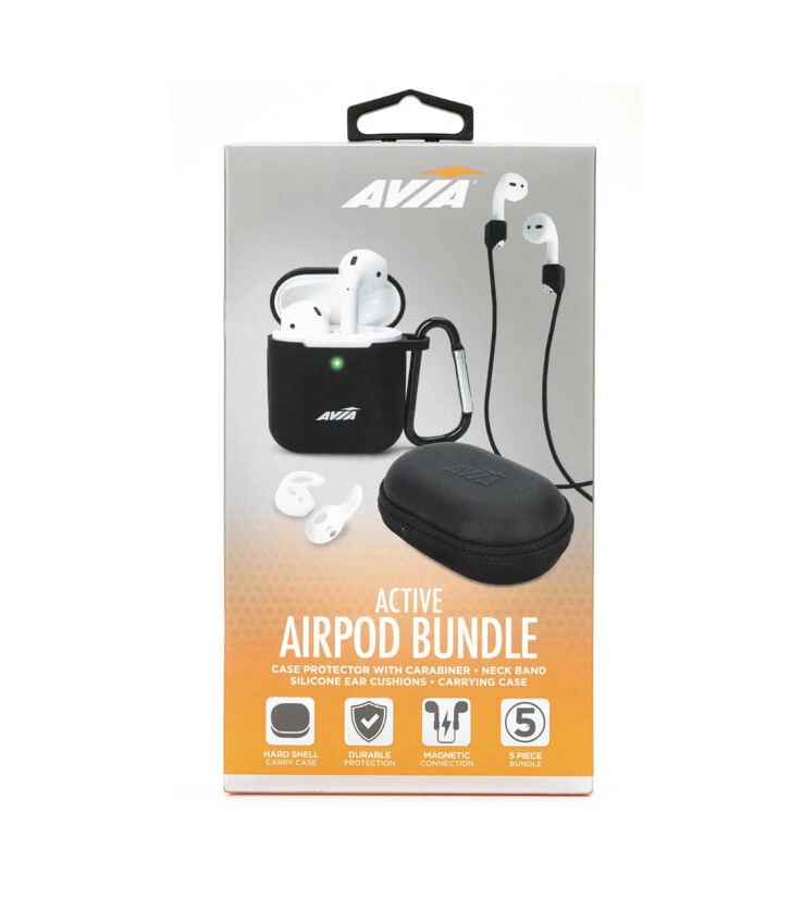 Avia Active AIRpod Bundle Carrying Case Protector With Carabiner AVAPF1000B