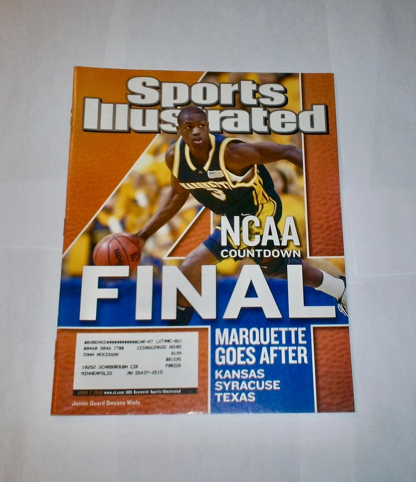 Sports Illustrated DWYANE WADE 2003 ¡primera portada! Marquette FINAL 4!  ¡Regional! Foto 1 de 1