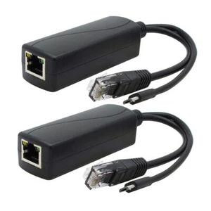 2er Pack Gigabit PoE Splitter 48 V auf 5 V 24 A Micro-USB-Ethernet-Adapter ko... - Bild 1 von 7