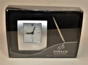 Neu im Karton Parker Insignia Schreibtisch Zubehör Set Kugelschreiber & Schreibtischuhr Parker Box - Bild 1 von 2