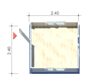 Neu Schlüsselfertig Bürocontainer Baucontainer Wachschutz Container 2,40mx2,40m - Bild 1 von 11
