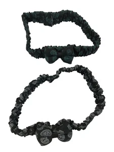 2 FASCE ELASTICI PER  CAPELLI VINTAGE FIOCCO TESSUTO PINZE MOLLETTE ACCONCIATURA - Picture 1 of 2