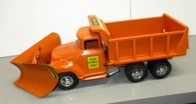VINTAGE 1957 TONKA TOYS BIG MIKE STATE HI-WAY DEPT DUMP TRUCK WITH V SNOW PLOW - Image 1 of 4