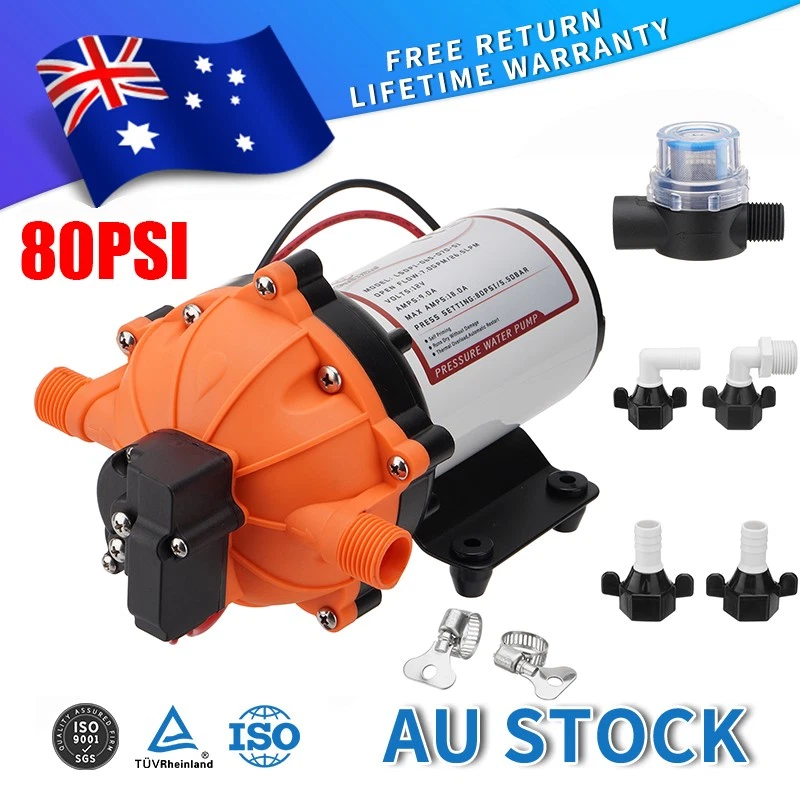 12V Water Pump 26.5L/MIN 80 PSI High Pressure for Caravan Farm Camping Boat NEW - image 1 of 4