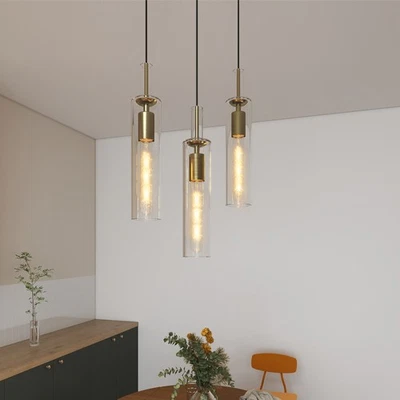 3 Pack Gold LED Pendant Light Modern Ceiling Chandelier Kitchen Bedroom Fixture - Image 1 of 4