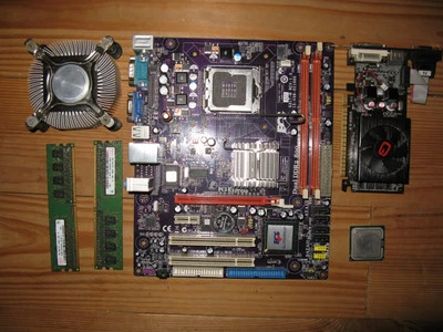 Set of socket 775  system ECS G31T-M + gf610 2gb+ ddr2 + pentium dual cpu - Image 1 of 4