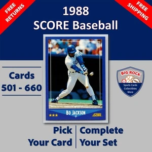 1988 Score Baseball Cards #501 - 660 | You Pick | Complete Your Set - Picture 1 of 161