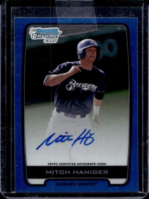 2012 Bowman Draft Picks Mitch Haniger Chrome Auto Blue Refractor #117/150 - Image 1 of 2