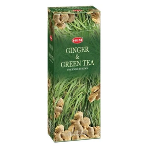 Hem Ginger Green Tea Hand Rolled Incense Sticks Agarbatti Pack of 6 (120 Sticks) - Picture 1 of 1