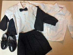 Jungen Smoking 3T Anzug Set - Sakko, Shorts, Langarm & Kurzarm Hemd, Fliege, Schuhe - Bild 1 von 10