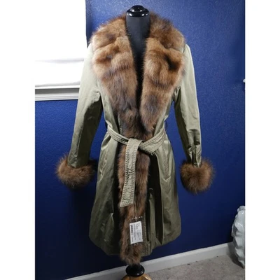 NWT $6500 Anna Maria Leporatti Saks Fifth Microfiber w/ Fisher Sable Fur Coat - Image 1 of 4