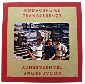 Kodachrome Red Border Slide | 1955 AL ROSEN FAN CLEVELAND INDIANS Original Photo - Picture 1 of 3