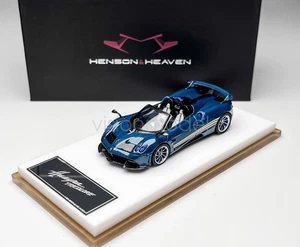 HH Scala 1:64 Carbonio Blu Huayra Tricolore Convertibile Diecast Display Giocattolo Regali - Foto 1 di 6