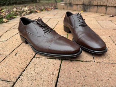 BRUNO MAGLI Mario Oxfords Men’s Size 10.5 Brown Italian Leather Cap Toe - Image 1 of 4