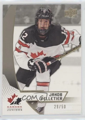 2019 Upper Deck Team Canada Juniors Midnight /50 Jakob Pelletier #3 - Image 1 of 2