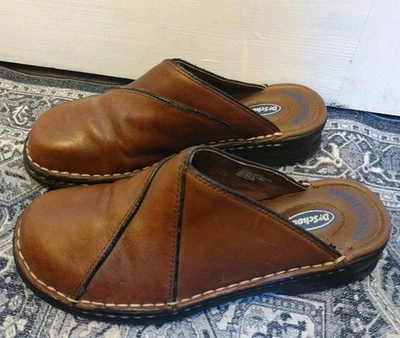 Dr. Scholls Margie Brown Leather Clogs Mules Slides Slip On Ladies Size 7.5 - Image 1 of 4