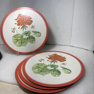 "Juego de 4 manteles individuales redondos con acabado satinado floral Pimpernel England de 10""" - Imagen 1 de 14