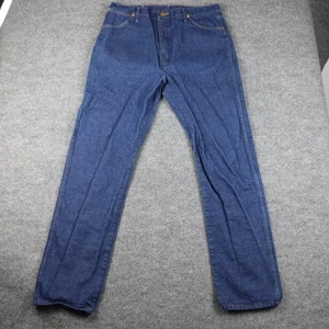 Wrangler 13MWZ Jeans Mens 36x34 Blue Denim Straight Leg Made USA Cotton - Picture 1 of 12