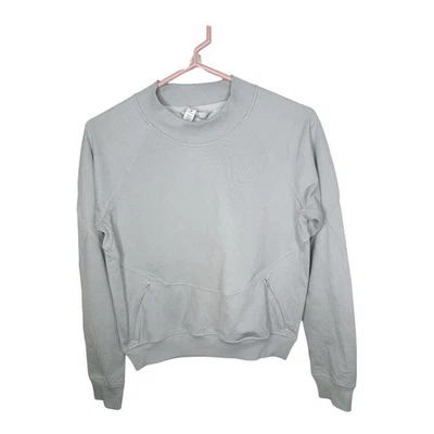 Lululemon City Sweat Crew Heathered Stargaze 灰色 2 码弹力法国毛圈 — 第 1/4 张图片
