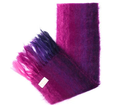 Bufanda de invierno vintage años 60 para mujer Jordan Marsh a rayas Ombré, mohair/lana Foto 1 de 4