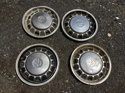 X4 OEM 1983 1984 VW Volkswagen MK1 Jetta stainless Hubcap trim ring aluminum - Image 1 of 4