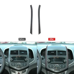 Carbon Fiber Center Console Side Strips Cover Trim For Chevrolet Sonic 2012-2016 - Picture 1 of 12