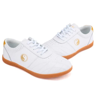 Leather Martial Arts Tai Chi Shoes Trainers Kung Fu Taichi Karate Shoes Sneakers - Image 1 of 4