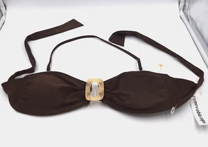 Sand N Sun Missy 4/6 Bikini Top Detachable Strap Padded Brown Tie Back Swimwear - Picture 1 of 4