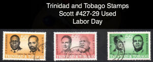 Trinidad und Tobago Briefmarken Scott #427-29 gebraucht Arbeitstag