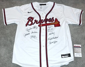 1995 Atlanta Braves WS CHAMPS Team Signed NIKE JERSEY w/ 10 Autos + JSA COA - Picture 1 of 4