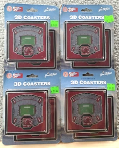 LOT OF 4 Stadiumview 3D Coasters South Carolina Game Cocks 2-Pcs Football NEW - Picture 1 of 6