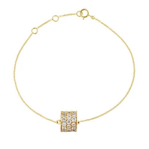 Bracciale Charm Cilindrico Oro 14K 0,32 CT VS/F-G Diamanti - Il Gioiello - Foto 1 di 4