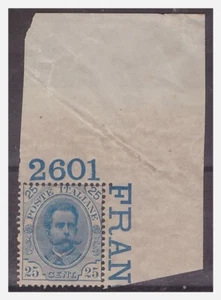 REGNO 1891 -UMBERTO I° - 25 Centesimi NUOVO ** NUMERO DI TAVOLA - Picture 1 of 1