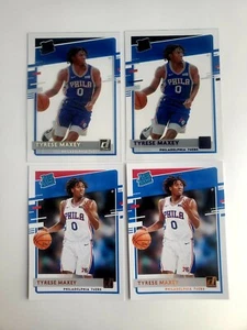 4 Lot 2020-21 Donruss Clearly Purple Rated Rookie Tyrese Maxey SP & Base Cards - Picture 1 of 4