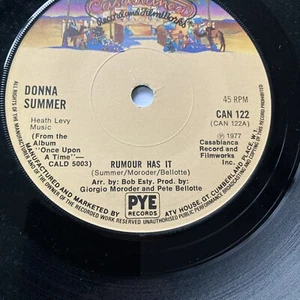 1977 DONNA SUMMER 7" 45 RUMOUR HAS IT / ONCE UPON A TIME CASABLANCA CAN 122 - Picture 1 of 1