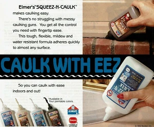 1994 Elmer's Squeez-N-Caulk With Eez Borden 4 Paintable Colors Vintage Print Ad - Bild 1 von 2