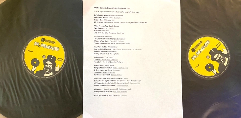 10/22/89 DR DEMENTO INTERVIEWS RICHARD BELZER & FEATURES CANADIAN DEMENTIA - Image 1 of 1