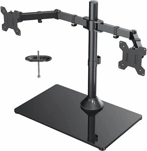 Dual Monitor Stand for 13” to 27” Screens,Free Standing Adjustable Monitor Mount - Picture 1 of 8