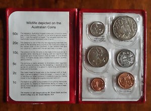 Royal Australian Mint RAM 1980 Uncirculated Wildlife Coin Set in Red Sleeve