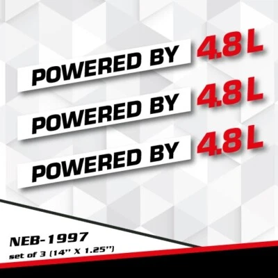 POWERED BY 4.8L Decal Stickers for Silverado tahoe Yukon Cayenne BMW NEB-1997 — 第 1/2 张图片