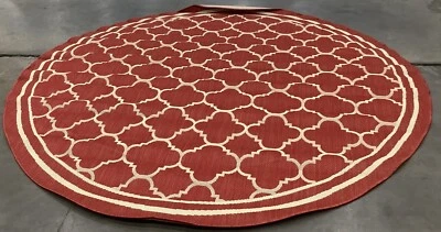 RED / BONE 7'-10" x 7'-10" Flaw in Rug, Reduced Price 1172677932 CY6918-248-8R - Image 1 of 4