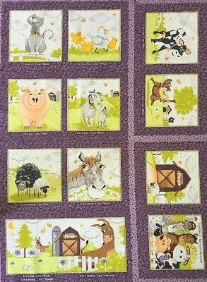 New Susy Bees Barnyard Buddies Book Panel Age Toddler Sewing Crafting Quilting  - Image 1 of 4