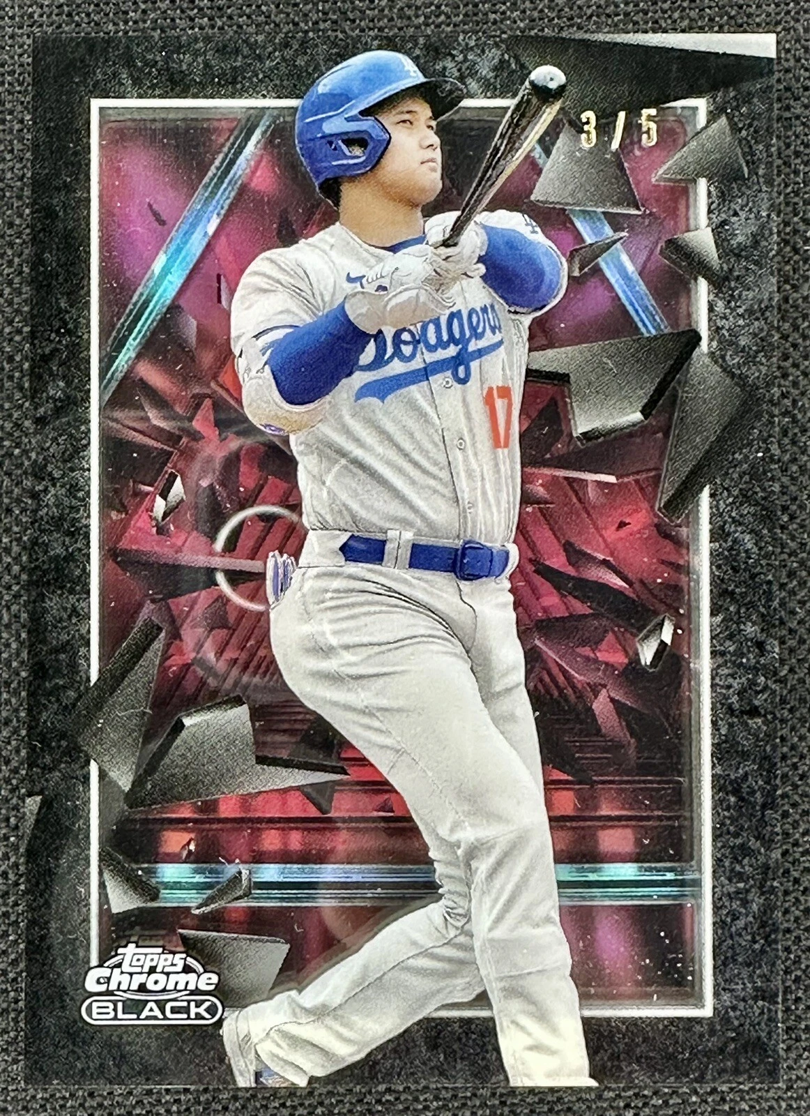 2024 Topps Chrome Black Shohei Ohtani Depth of Darkness Red Refractor #/5 SSP