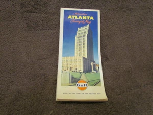 Vintage 1969 Gulf Oil Atlanta, Georgia, Street Map Pocket fold-out - Picture 1 of 3