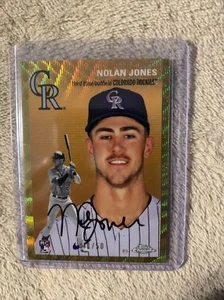 Nolan Jones 2023 Topps Chrome Platinum Anniversary Gold Wave Refractor /50 RC - Picture 1 of 2