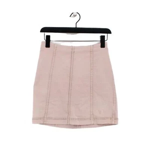 Free People Women's Midi Skirt UK 8 Pink Cotton - Picture 1 of 7